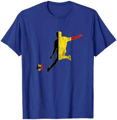 Belgium Belgian Flag Belgique Belgie Belgian Soccer Player T-Shirt - T-Shirt | Royal