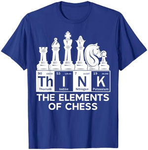 Chess Think in Periodic Table Elements T-Shirt - T-Shirt | Royal