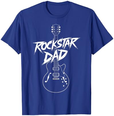 Rockstar Dad Guitar Design T-Shirt - T-Shirt | Royal
