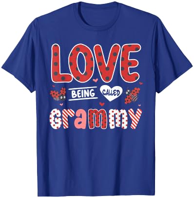 Cute I Love Being Called Grammy Ladybug Happy Valentines Day T-Shirt - T-Shirt | Royal