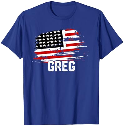 GREG USA Flag Personalized 4th of July GREG T-Shirt - T-Shirt | Royal