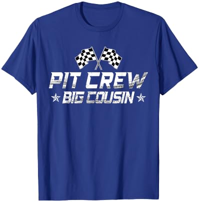 Race Car Birthday Party Racing Family Big Cousin Pit Crew T-Shirt - T-Shirt | Royal