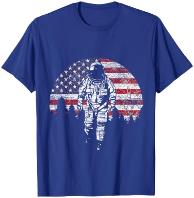 US Astronaut Out Of Space - America USA Flag 4th Of July T-Shirt - T-Shirt | Royal