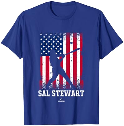 American Flag Swing Sal Stewart Prospect Baseball Fan Gear T-Shirt - T-Shirt | Royal