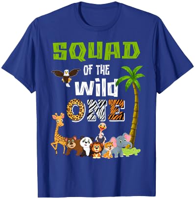 Squad Of The Wild One Zoo Themed 1st Birthday Party T-Shirt - T-Shirt | Royal