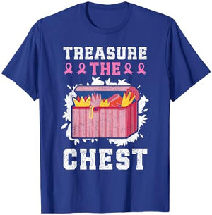 Treasure The Chest Breast Cancer T-Shirt - T-Shirt | Royal