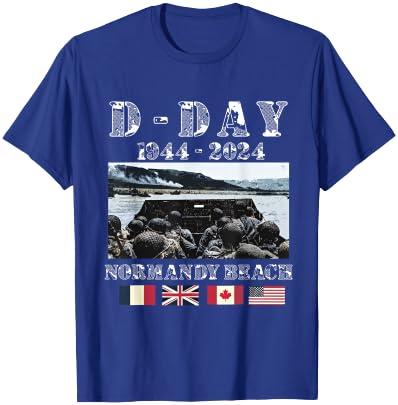 80th Anniversary of the Normandy Landings, History of the , Black, S T-Shirt - T-Shirt | Royal