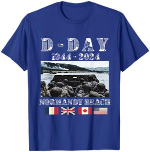 80th Anniversary of the Normandy Landings, History of the , Black, S T-Shirt - T-Shirt | Royal