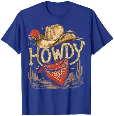 Western Cowboy Birthday Party Howdy T-Shirt - T-Shirt | Royal