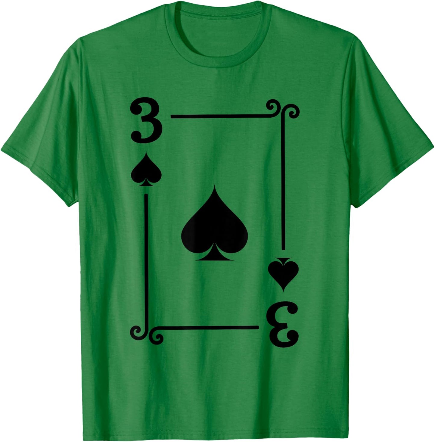 Playing Cards - Matching Spades Card Suits - Three Card T-Shirt - T-Shirt | Irish Green