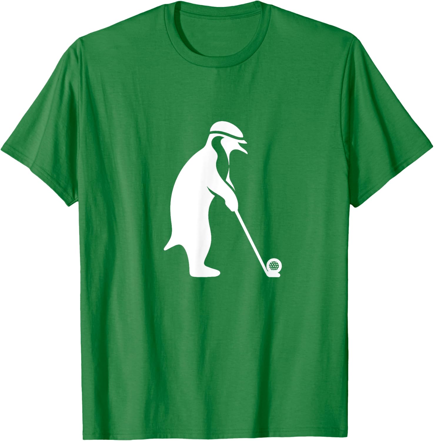 Cartoon Penguin Playing Golf Sport Golfer T-Shirt - T-Shirt | Irish Green