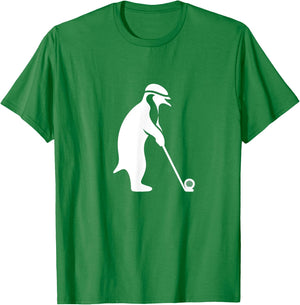 Cartoon Penguin Playing Golf Sport Golfer T-Shirt - T-Shirt | Irish Green