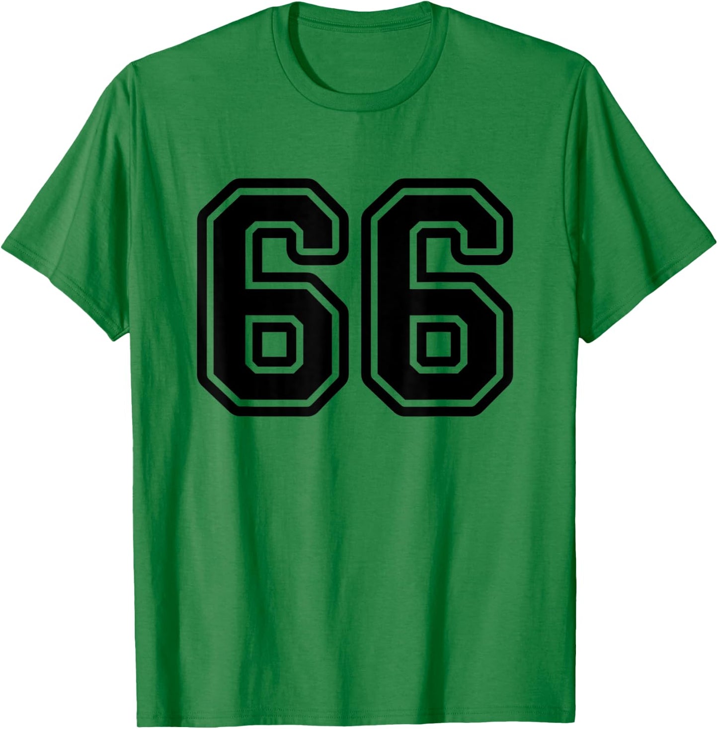 Jersey #66 Black Sports Team Jersey Number 66 T-Shirt - T-Shirt | Irish Green