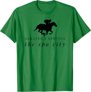 Saratoga Springs Upstate New York Horse Racing T-Shirt - T-Shirt | Irish Green