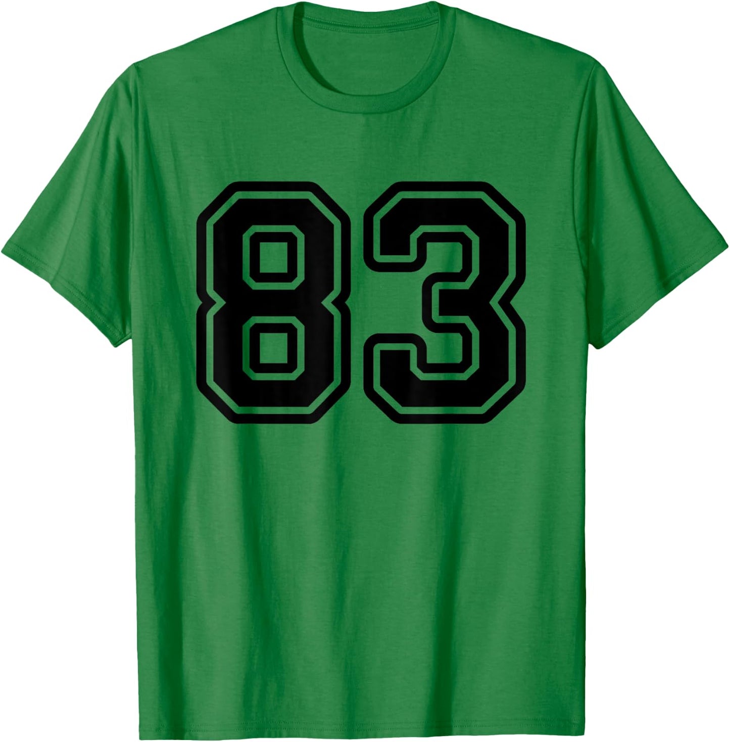 Number #83 Black Sports Team Varsity Number 83 T-Shirt - T-Shirt | Irish Green