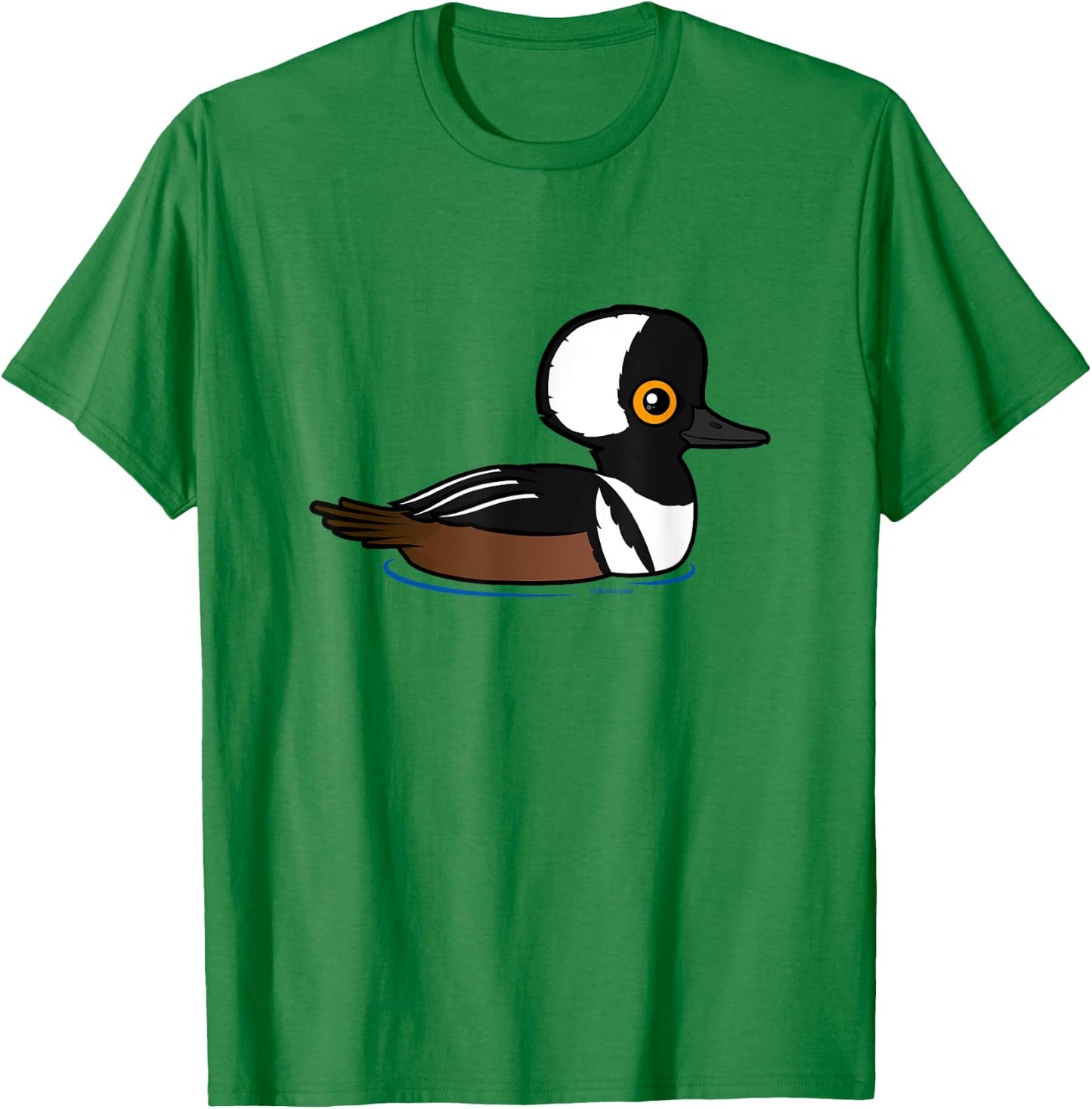 Cute Cartoon Hooded Merganser Fun Birdorable Waterfowl Duck T-Shirt - T-Shirt | Irish Green