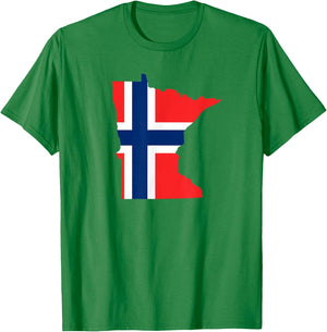 Minnesota Norway, Norwegian Flag MN Heritage T-Shirt - T-Shirt | Irish Green