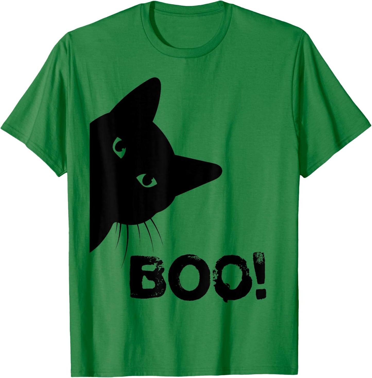 Boo! | Funny Hiding Peekaboo Scary Halloween Cat T-Shirt - T-Shirt | Irish Green