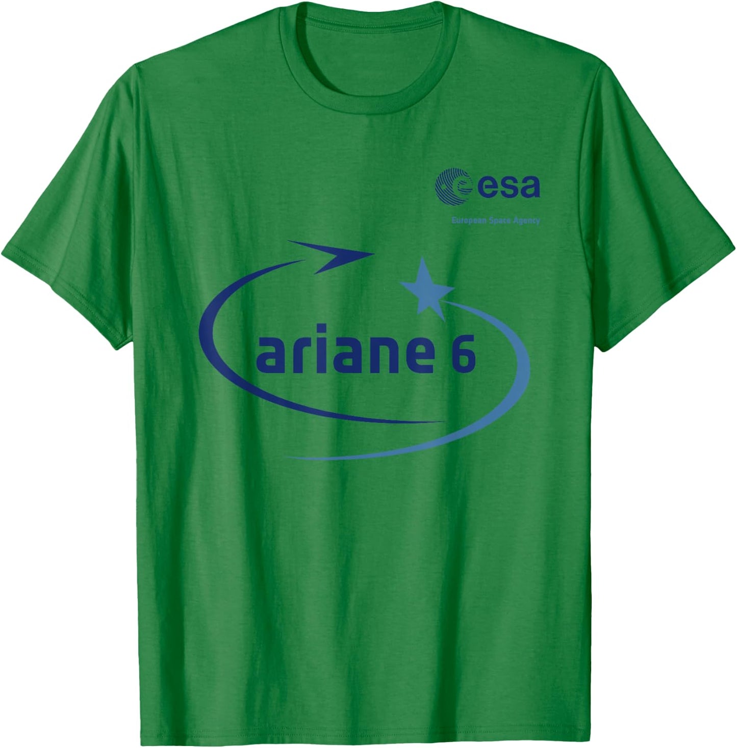 ESA European Space Agency Mission Ariane 6 Logo , white, S T-Shirt - T-Shirt | Irish Green