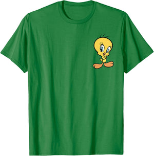 Looney Tunes Tweety Bird Simple Standing Pocket T-Shirt - T-Shirt | Irish Green