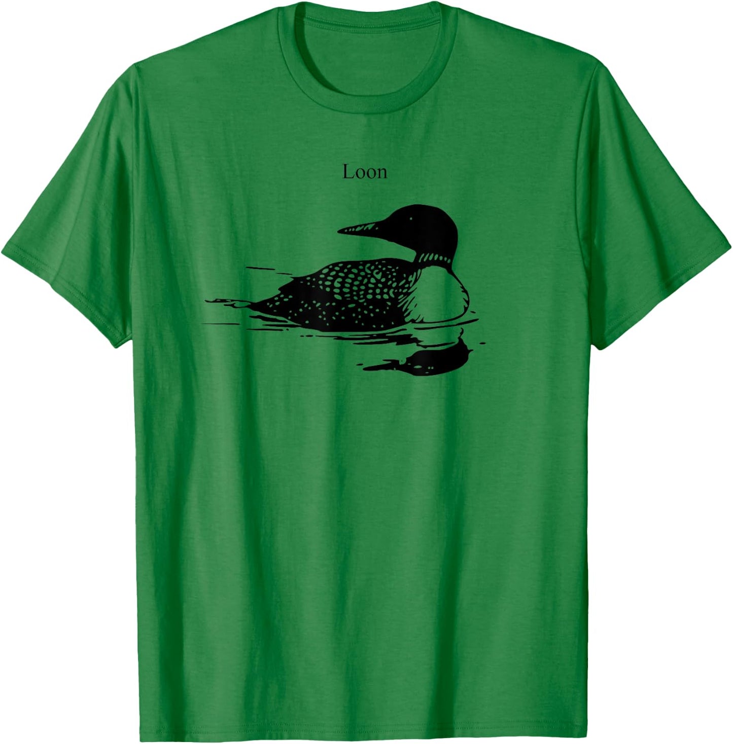Northern Loon Bird Lover Art Illustration T-Shirt - T-Shirt | Irish Green