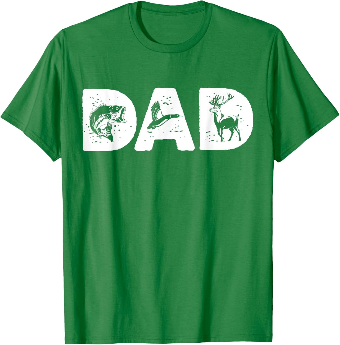 Dad Fishing Hunting Shirt Deer Duck Bass Fish Dad Papa T-Shirt - T-Shirt | Irish Green