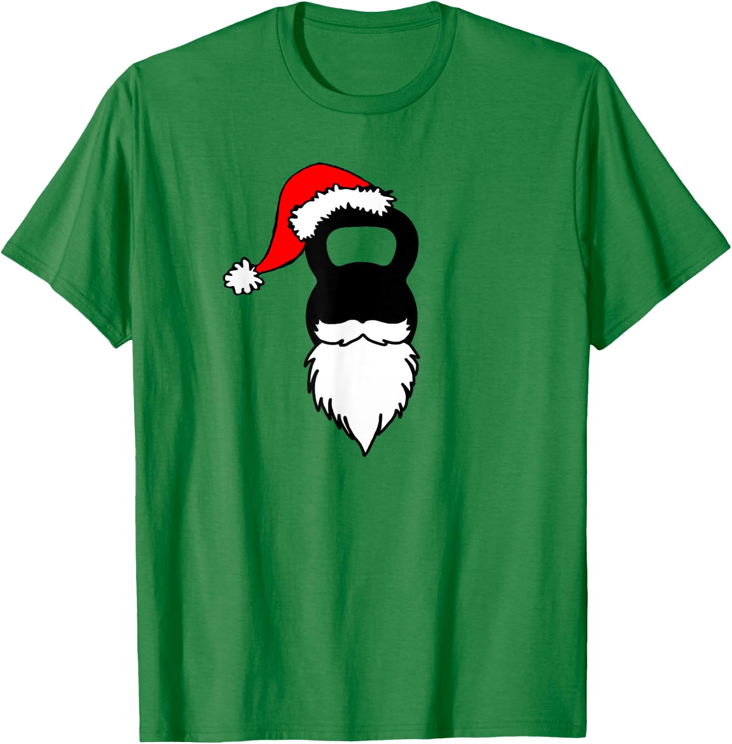 Kettlebell Santa Hat And Beard Christmas Workout T-Shirt - T-Shirt | Irish Green