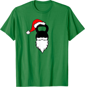 Kettlebell Santa Hat And Beard Christmas Workout T-Shirt - T-Shirt | Irish Green