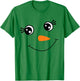 Winter Snowman Face Eyelashes Christmas Xmas For Girl T-Shirt - T-Shirt | Irish Green