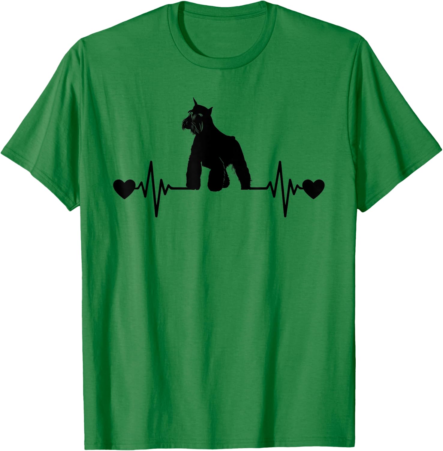 Funny Dog Lover Men Women Heartbeat Miniature Schnauzer Dog T-Shirt - T-Shirt | Irish Green
