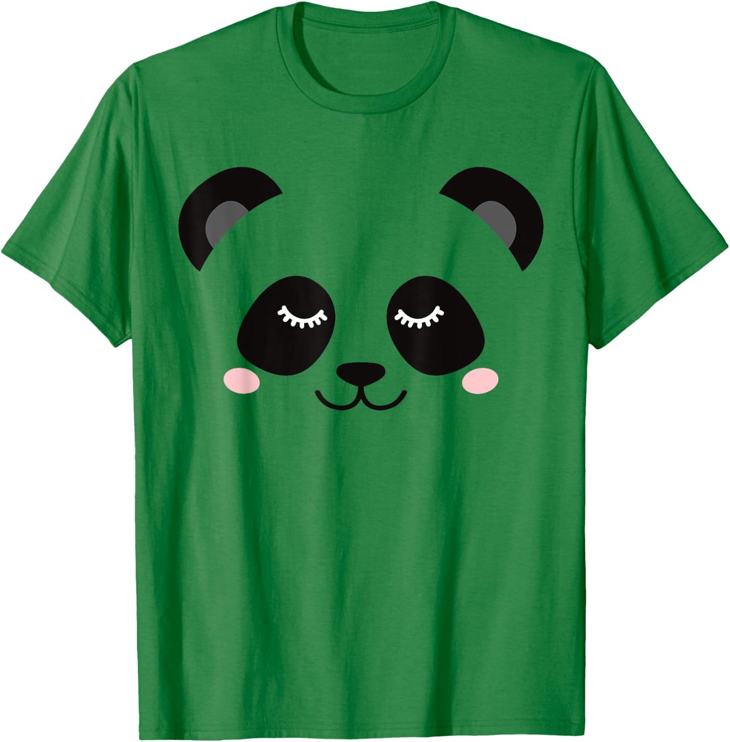 Sleepy Panda Face T-Shirt - T-Shirt | Irish Green