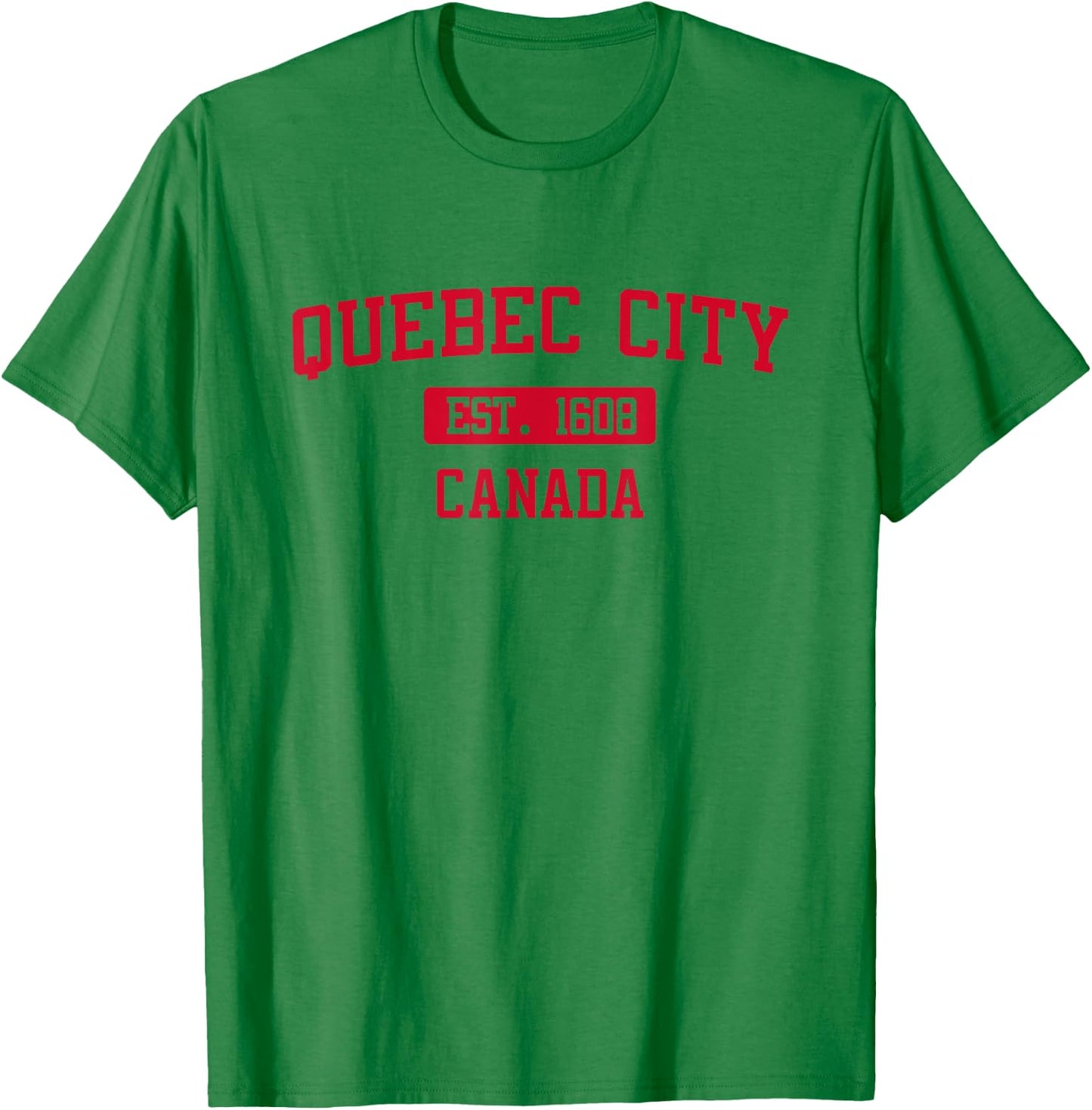 Quebec City Canada Lettre bloc classique style universitaire T-Shirt - T-Shirt | Irish Green