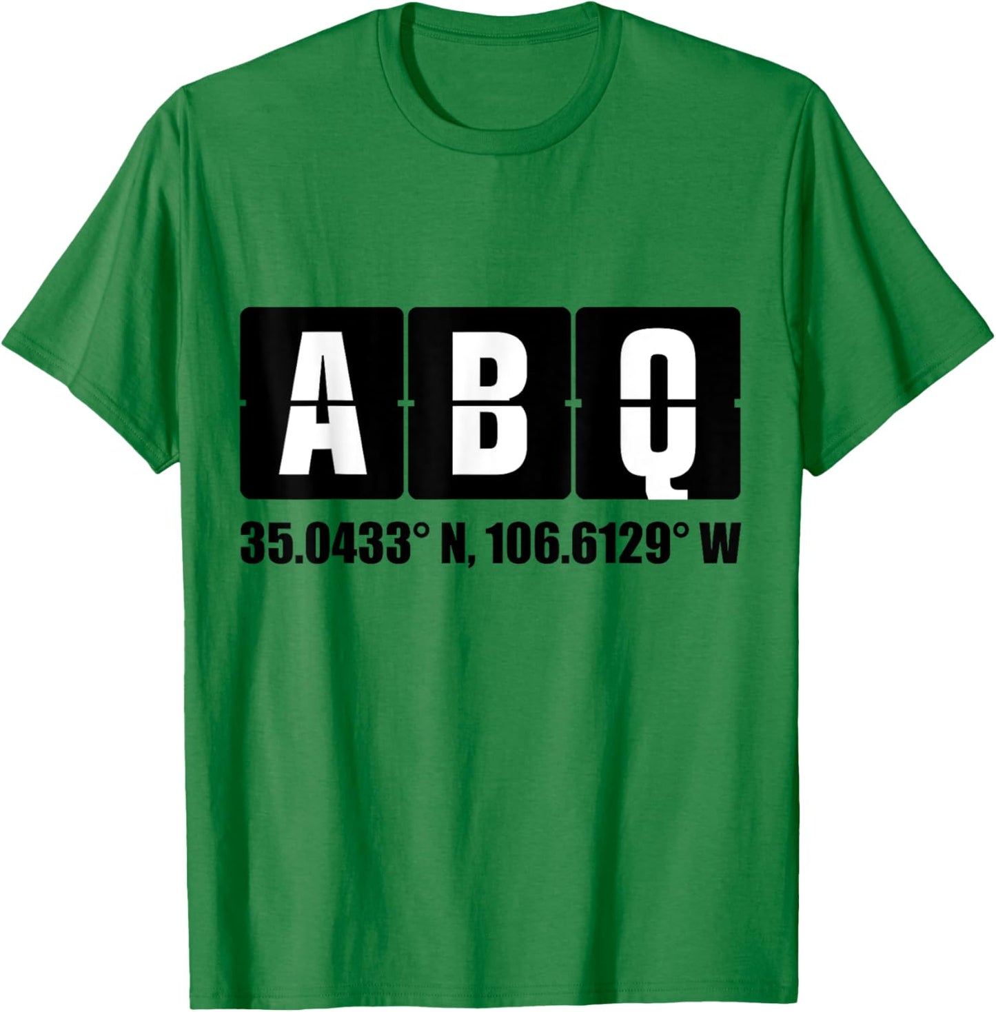 Travel "ABQ Airport Coordinates" T-Shirt - T-Shirt | Irish Green