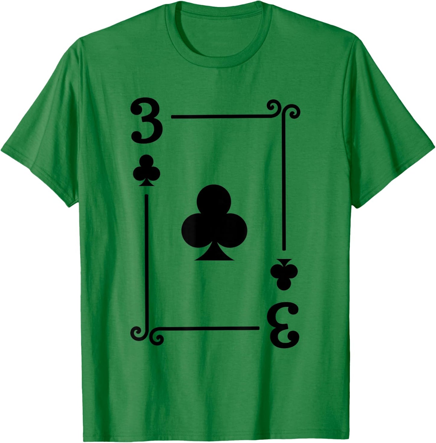 Playing Cards - Matching Clubs Card Suits - Three Card T-Shirt - T-Shirt | Irish Green