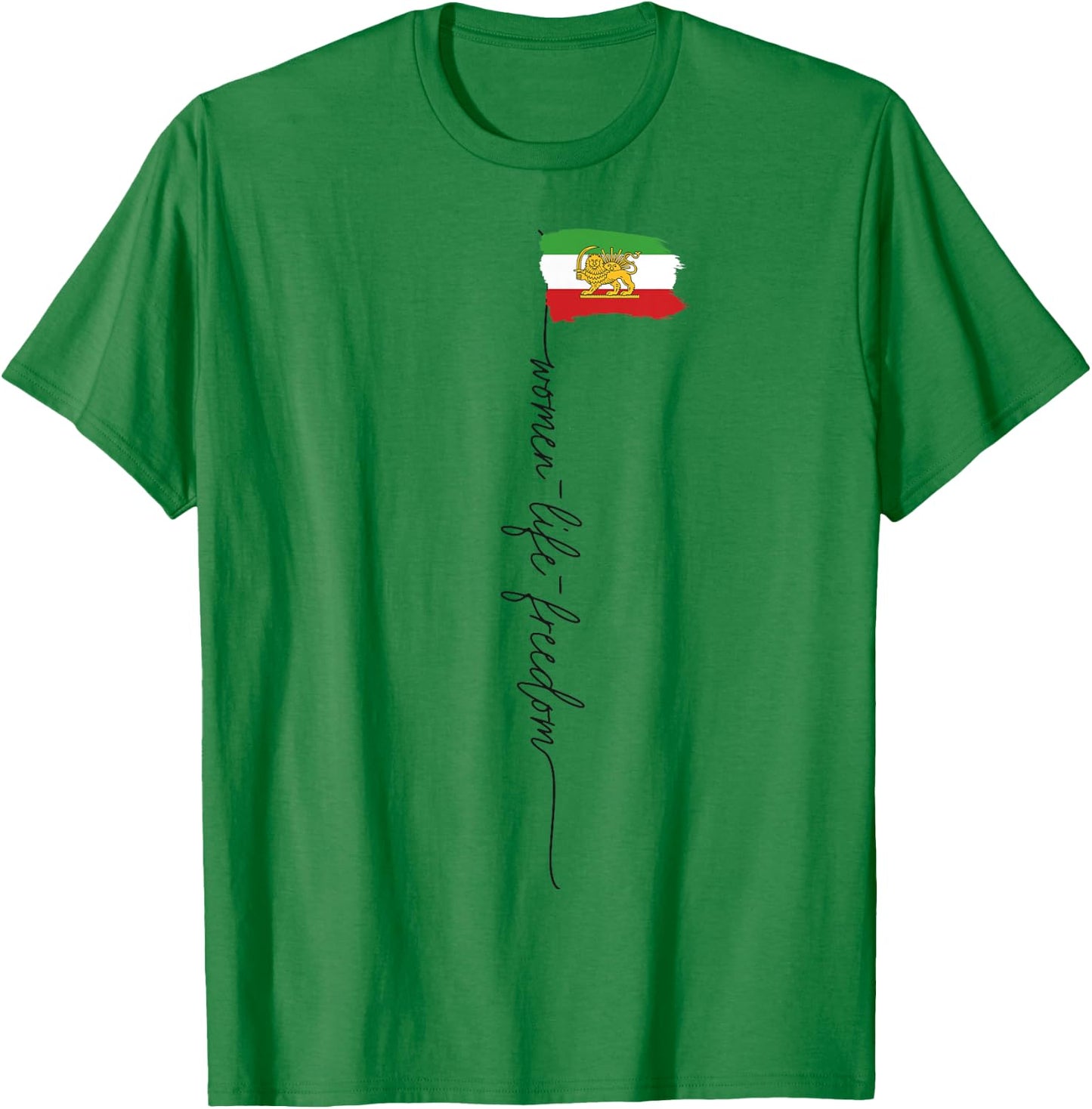 Iranische Löwen Sonne Flagge, iranische Flagge, Unterstützung Frauen des Iran T-Shirt - T-Shirt | Irish Green