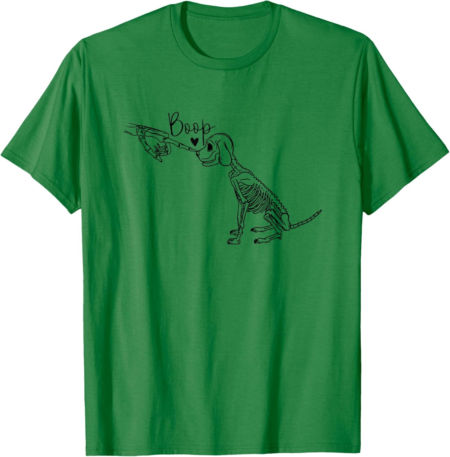 dog skeleton boop Men Women T-Shirt - T-Shirt | Irish Green
