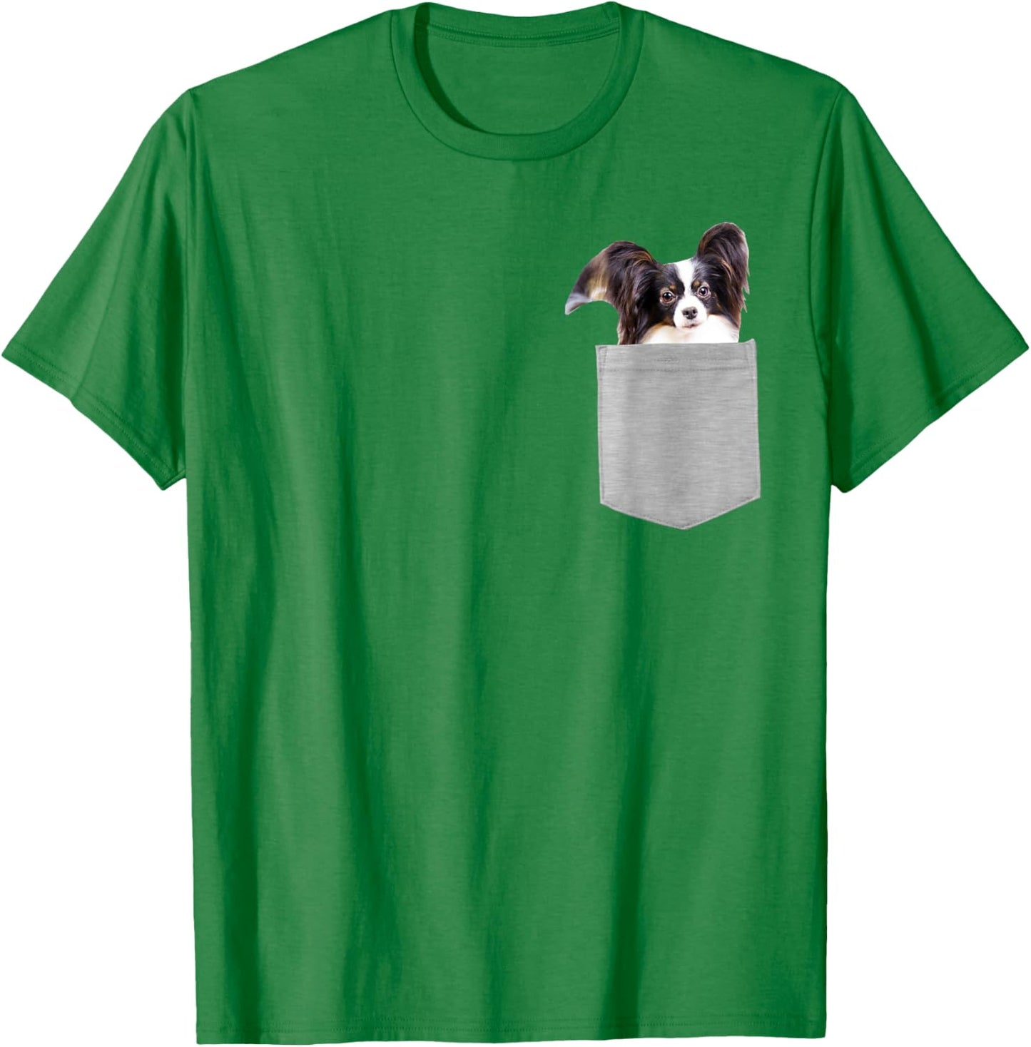 Dog in Your Pocket Papillon T-Shirt - T-Shirt | Irish Green