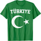 Turkish Flag Türkiye Bayragi Half Moon and Star Turkey , red T-Shirt - T-Shirt | Irish Green