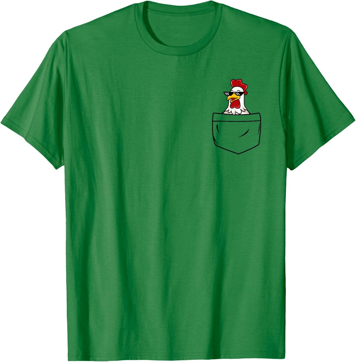Coole Huhn Henne Hahn in Tasche mit Meme Sonnenbrille T-Shirt - T-Shirt | Irish Green