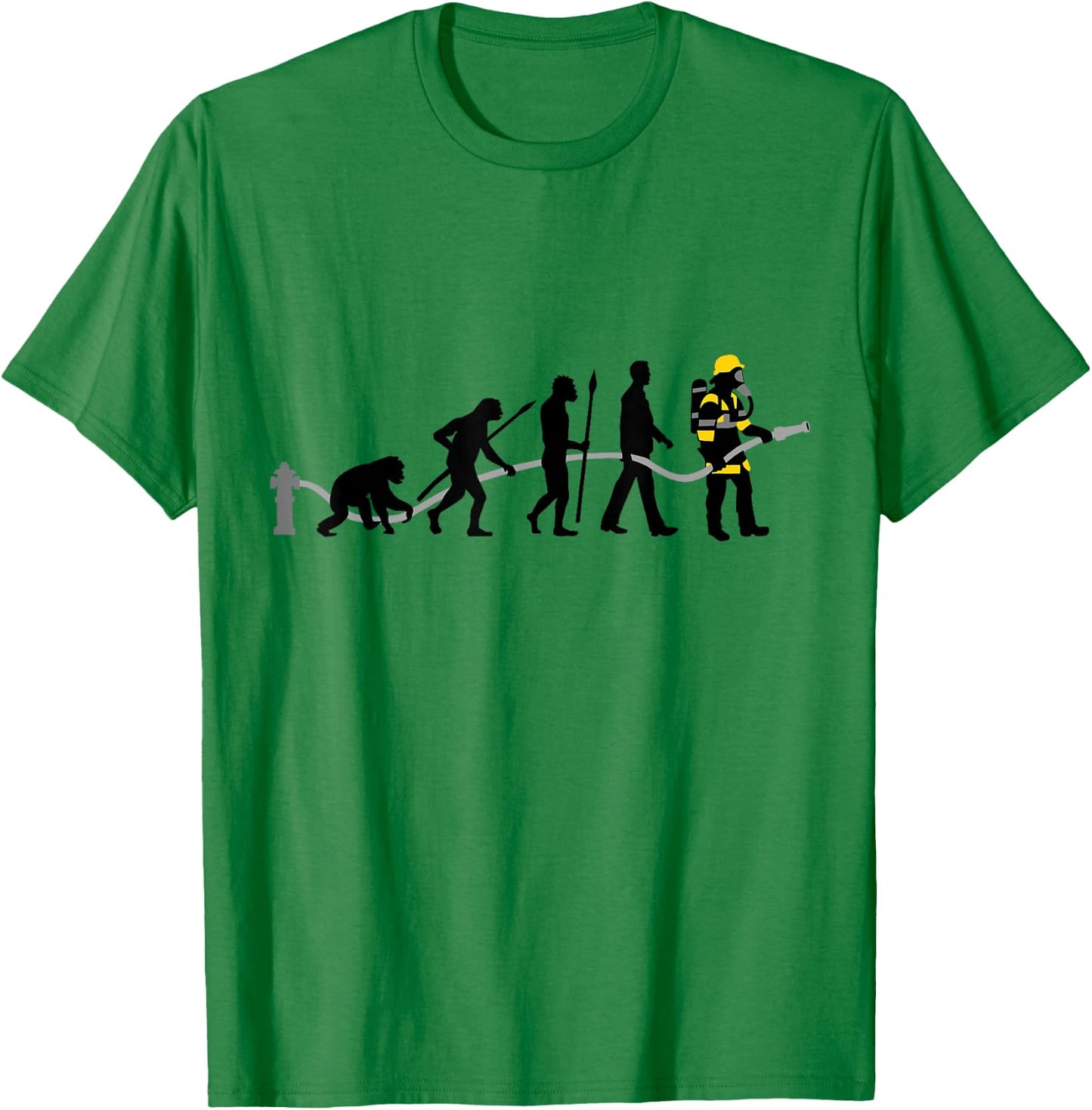 Feuerwehr Feuerwehrmann Evolution Cool Vintage Retro T-Shirt - T-Shirt | Irish Green