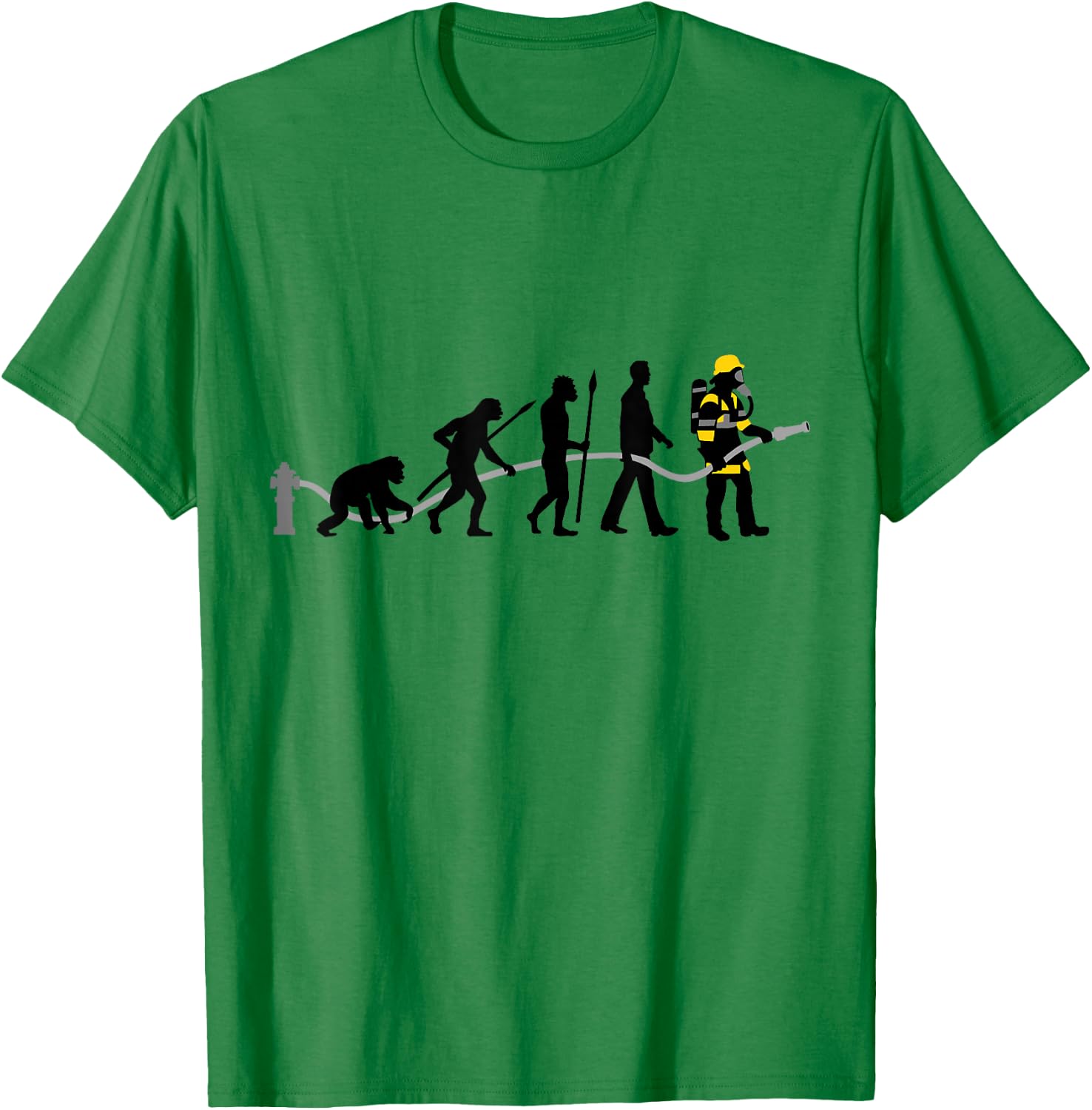 Feuerwehr Feuerwehrmann Evolution Cool Vintage Retro T-Shirt - T-Shirt | Irish Green