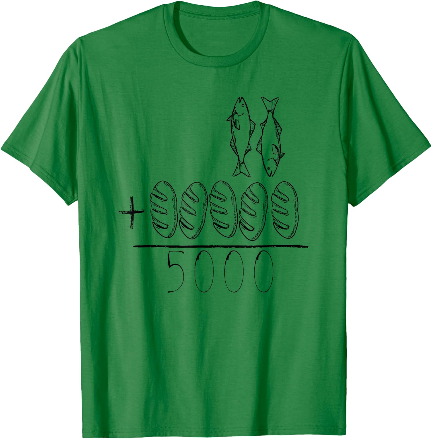 Jesus Feeds the 5000 T-Shirt - T-Shirt | Irish Green