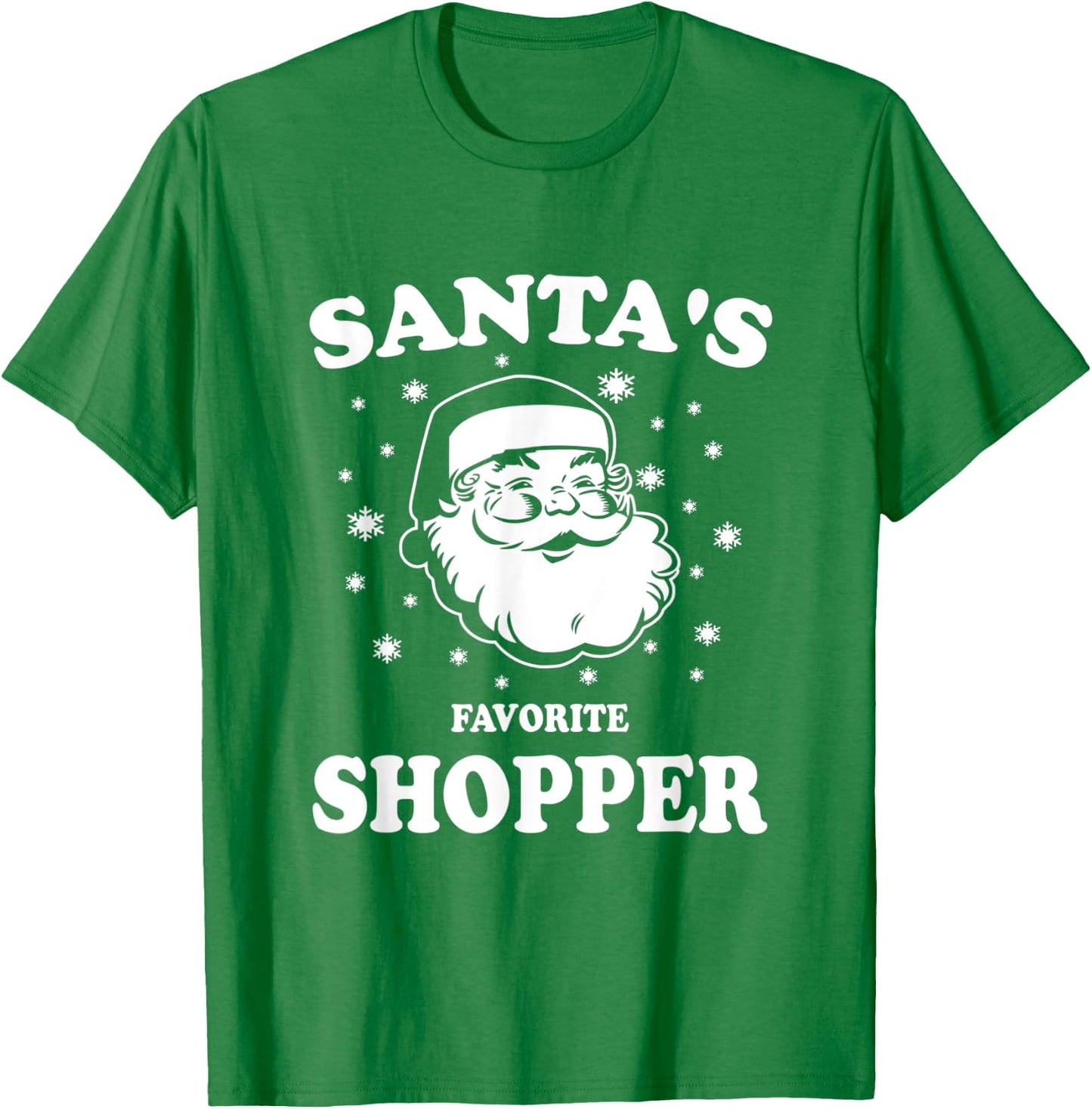 Retro Christmas Santas Favorite Shopper Santa T-Shirt - T-Shirt | Irish Green