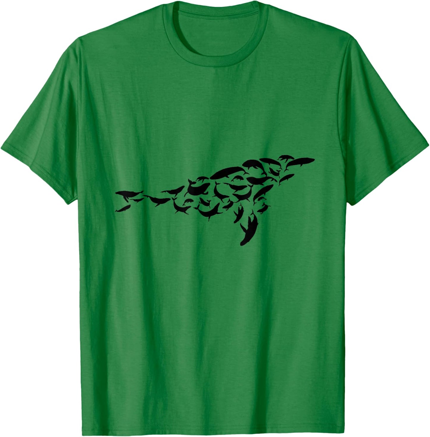 Whale Swarm Whale Shape Ocean Sea Marine Biologist T-Shirt - T-Shirt | Irish Green