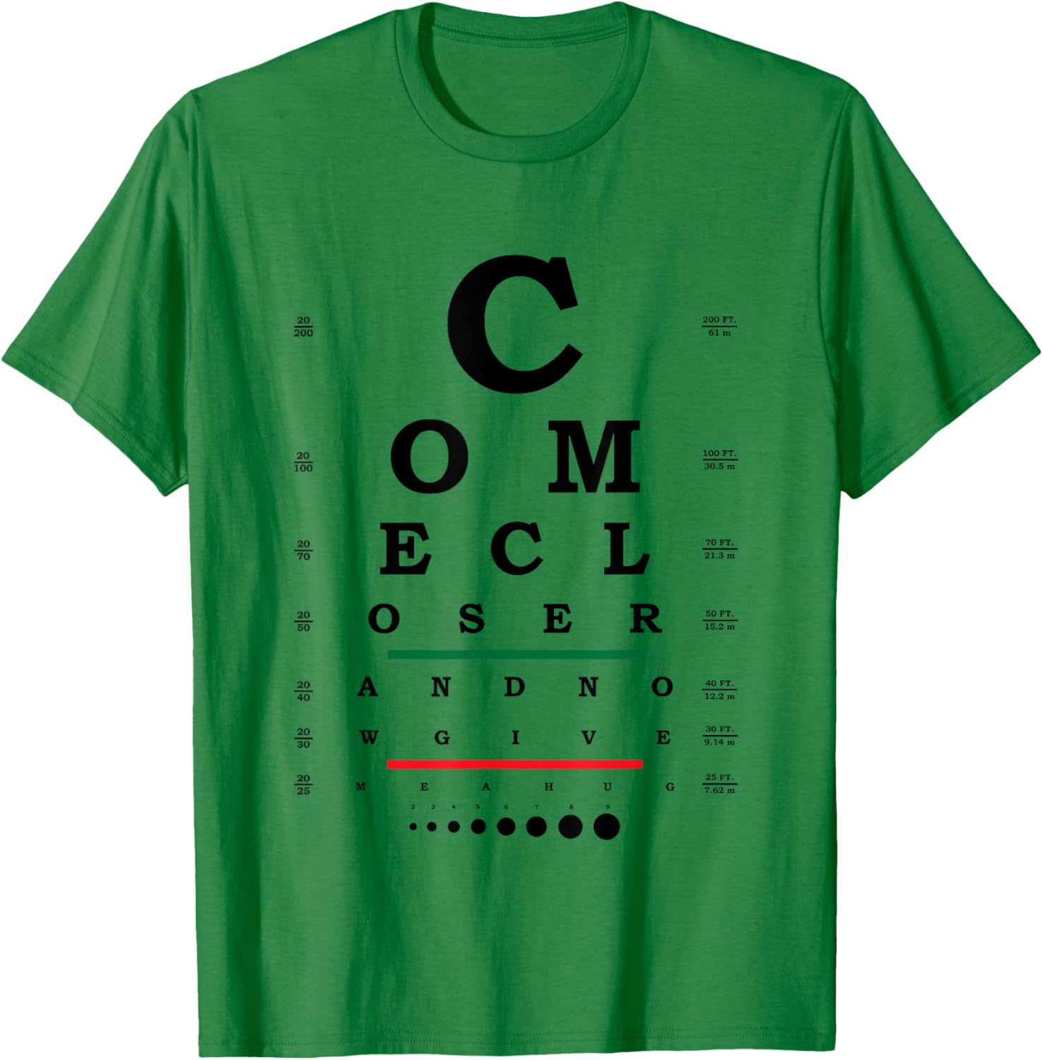 Eye Chart Optotype Visual Acuity Testing T-Shirt - T-Shirt | Irish Green