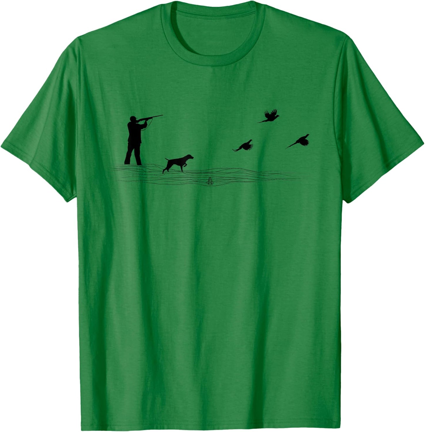 Ringneck Pheasant Hunters Upland Bird Hunting Dog Graphic T-Shirt - T-Shirt | Irish Green