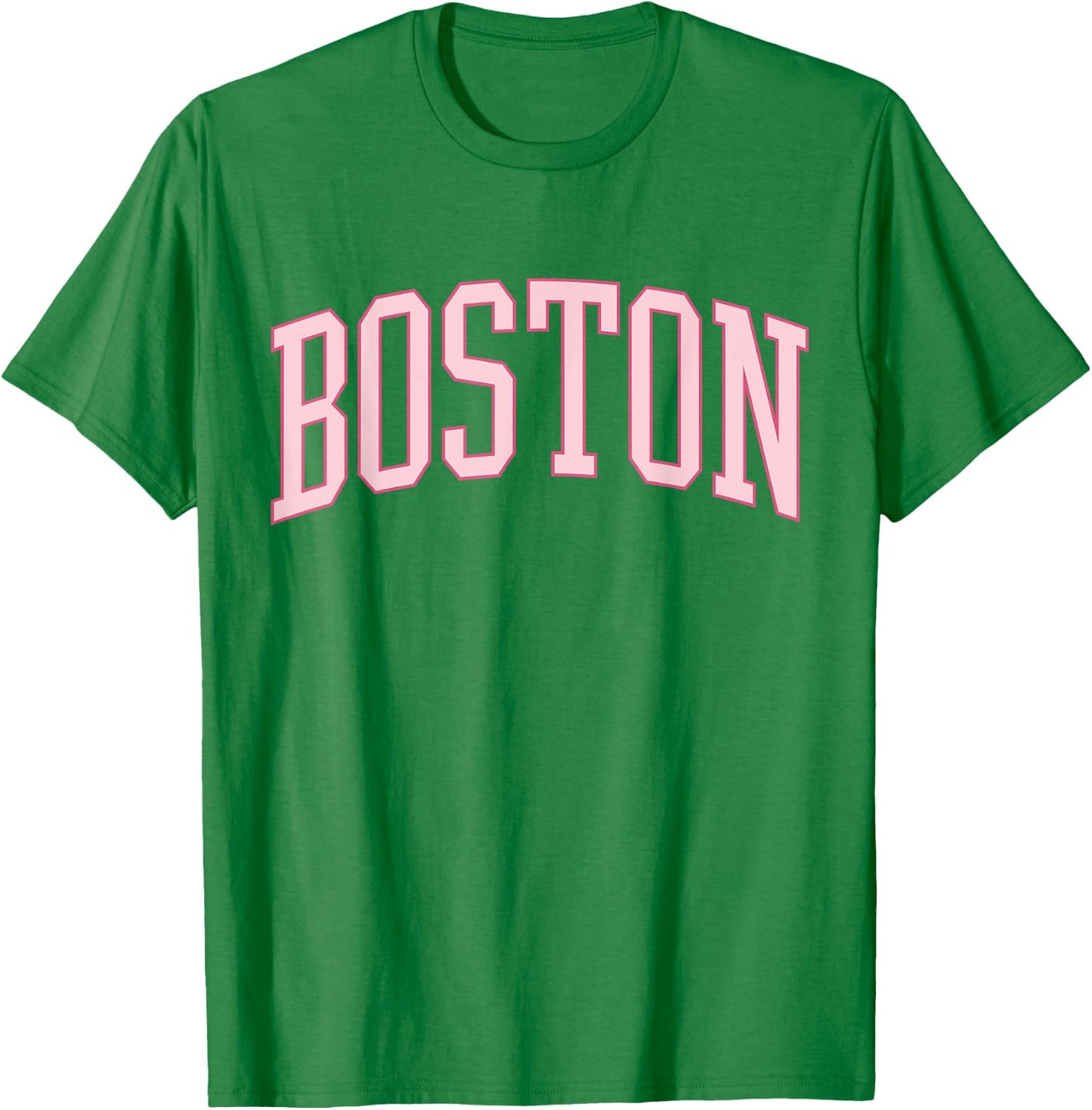 Boston Cute Preppy Varisty Pink T-Shirt - T-Shirt | Irish Green
