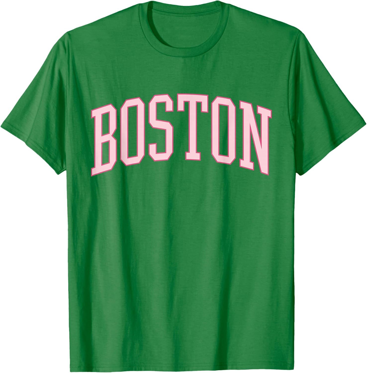 Boston Cute Preppy Varisty Pink T-Shirt - T-Shirt | Irish Green
