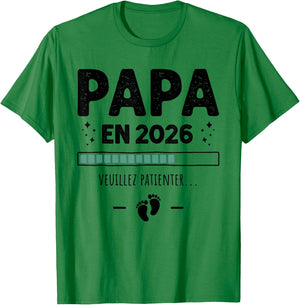 Futur Papa Funny - Humour Announcement Pregnancy Dad 2026 T-Shirt - T-Shirt | Irish Green
