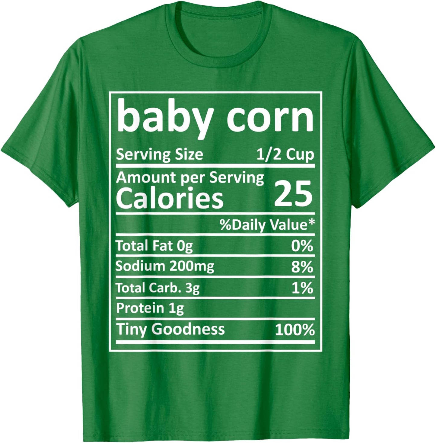 Baby Corn Nutrition Thanksgiving Food Facts Xmas T-Shirt - T-Shirt | Irish Green
